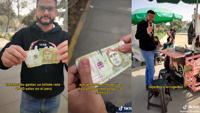 Venezolano intenta cambiar billete roto de 10 soles y le dan curiosa solución: “Se pega con goma y queda bien”