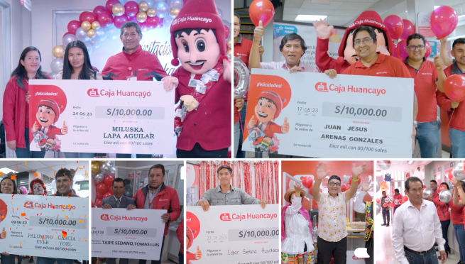 Caja Huancayo regaló 80 mil soles a ganadores del sorteo de depósito a plazo fijo