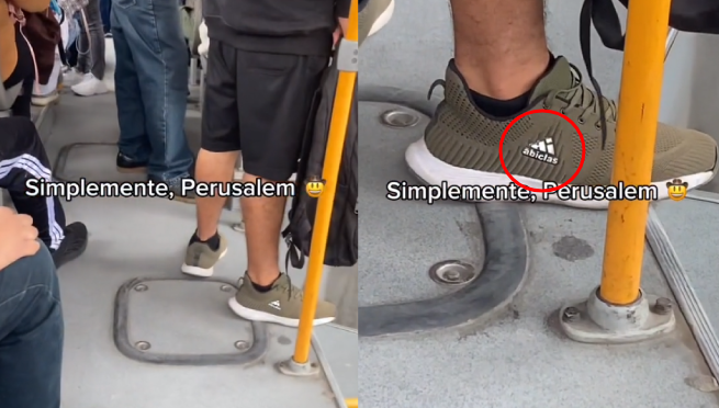 Pasajero impresiona con sus zapatillas marca “Abiclas” en bus: “Solo en Perú”