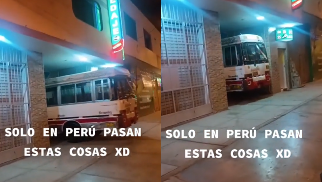 ¡No aguantó! Chofer ingresa a hospedaje a bordo de su combi