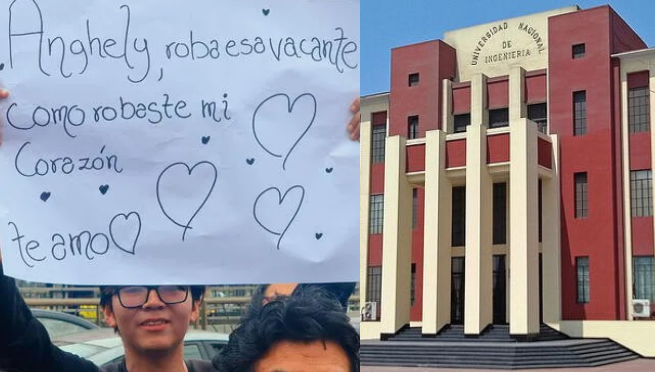 Joven apoya a su enamorada en examen de la UNI: “Roba esa vacante, como robaste mi corazón”