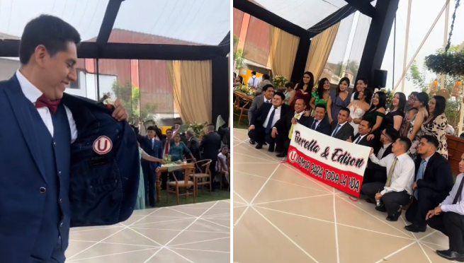 “Una boda de primera”: Hincha de la “U” se casa con el terno del equipo de sus amores