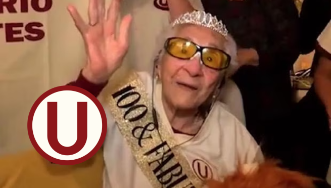 Mujer celebra sus 100 años con temática de la ‘U’ y admite ser hincha desde niña