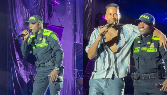 Policía cumple su sueño de cantar junto a Romeo Santos y se roba el show