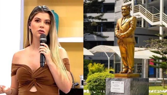 Brunella Horna enfurece por burlas hacia la estatua de César Acuña: “No permitiré ataques a mi familia”