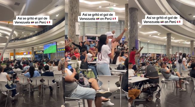 Venezolanos celebraron el empate de su país en centro comercial peruano: “Ay mi peruzuela”