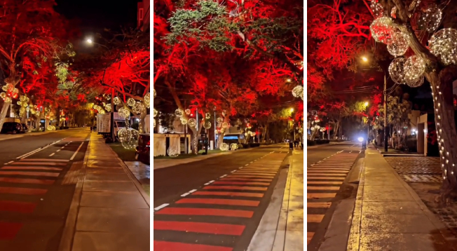 Calle de San Isidro asombra con impresionantes decoraciones por Navidad: “Parece Estados Unidos sin nieve”