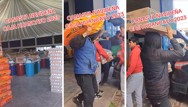 Joven recibe la canasta navideña de Caja Huancayo y usuarios quedan en shock: “¿Dónde dejo mi CV?”
