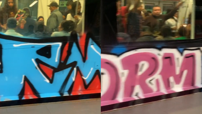 Pintan la Línea 1 del Metro de Lima con graffitis y usuarios reaccionan: “Ya me siento en New York”
