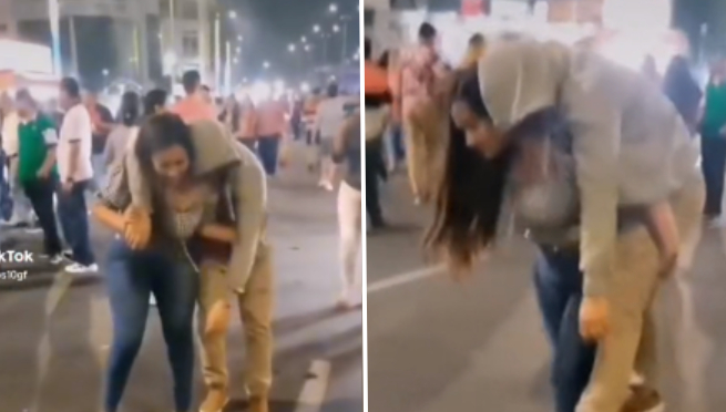 Joven es sensación por cargar en su espalda a su enamorado tras una fiesta: 'Un amor así vale mucho' | VIDEO