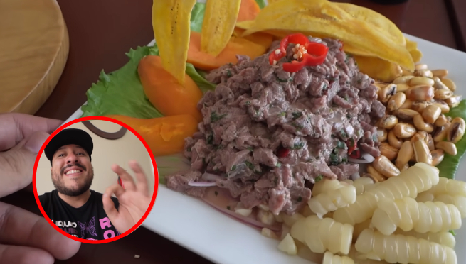 El Cholo Mena prueba ceviche de carne y su reacción sorprende: 