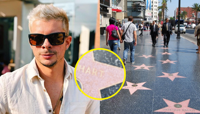 Mario Hart presume su 'estrella' en el paseo de la fama de Hollywood: 