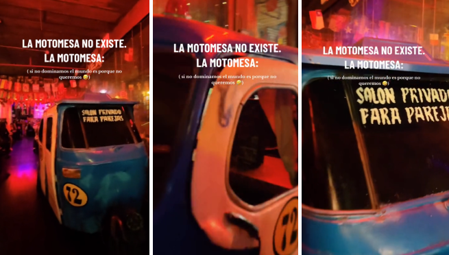 Restaurante peruano usa mototaxi como mesa y causa sensación en redes: “Salón privado para parejas”
