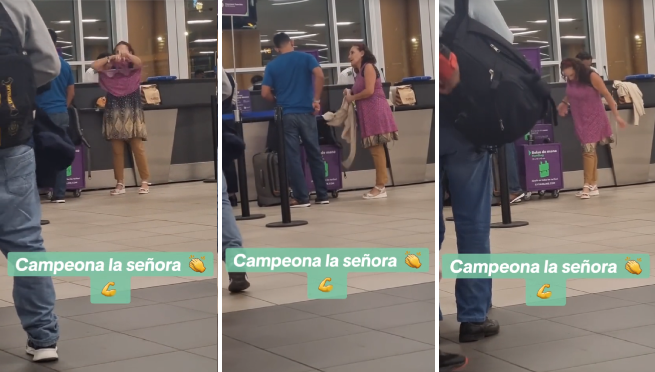 Peruana se pone toda la ropa de su maleta y evita pagar de más en aeropuerto