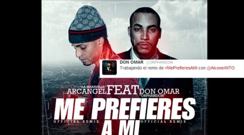 Don Omar está trabajando en remix de “Me prefieres a mi” de Arcángel