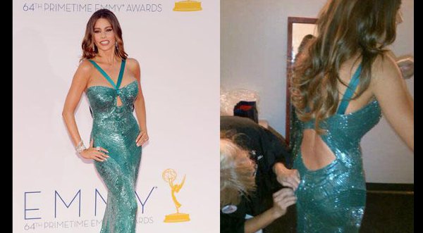 Fotos: Sofía Vergara tuvo un accidente con su vestido en los Emmy