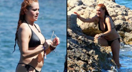 FOTOS: PAULINA RUBIO SE LUCE SUBIDITA DE PESO EN  IBIZA