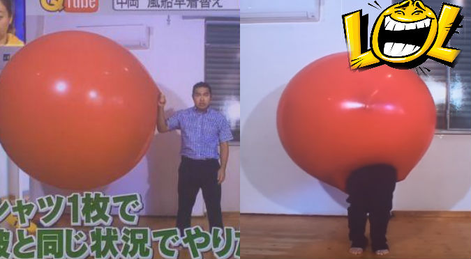YouTube: Se cambió de ropa dentro de este globo gigante y pasó tremendo roche