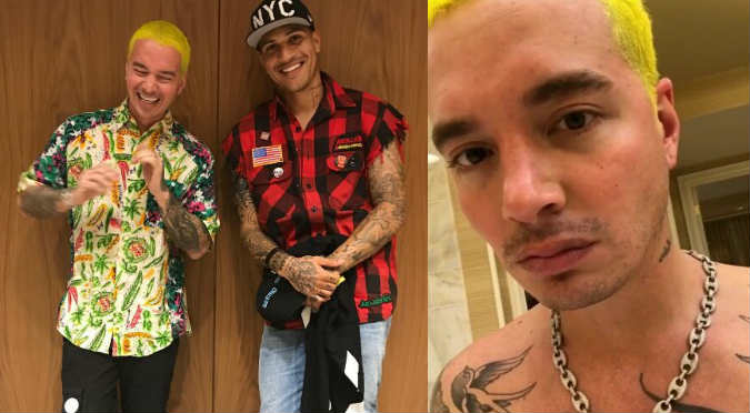 J Balvin se encontró con Paolo Guerrero y le reclamó gol que hizo a Colombia (VIDEO)