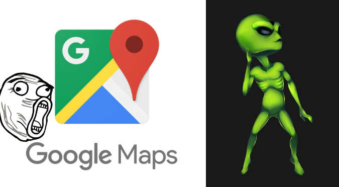 ‘Marcianito 100% Real No Fake’ fue visto mientras buscaban en Google Maps