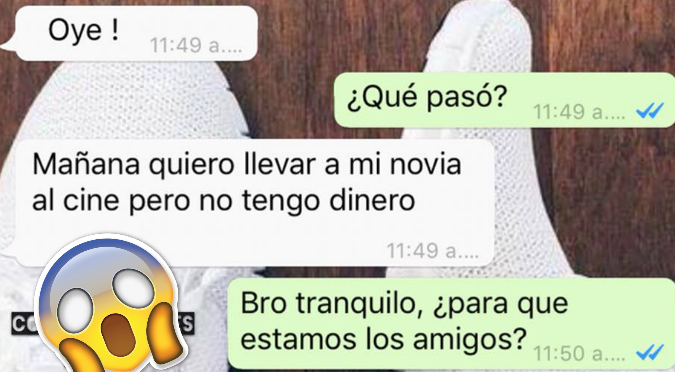Whatsapp: Amigo le ofrece ‘ayuda’ porque no tenía dinero para salir con su novia