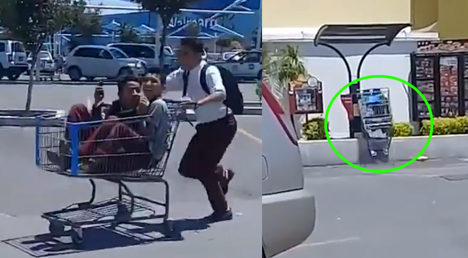 Facebook: Niños se caen de ‘carrito de compras’ y se vuelven tendencia (VIDEO)