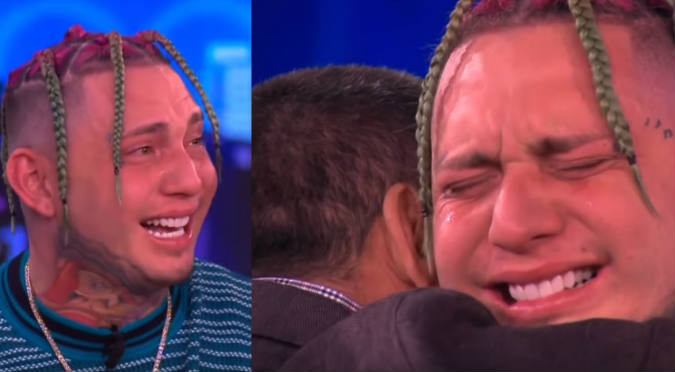 Lary Over llora en vivo al conocer a su padre por primera vez