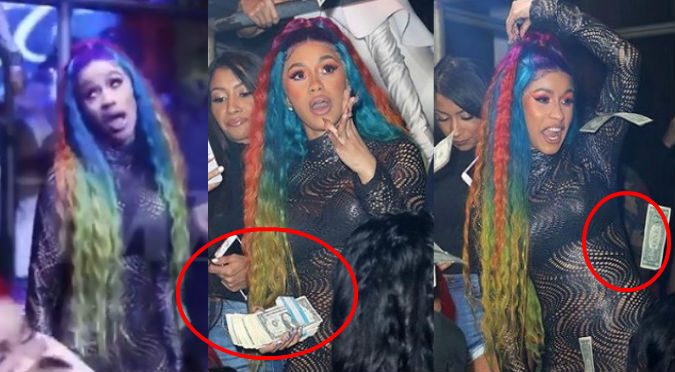 Cardi B se descontrola bailando Taki Taki y regala dinero en discoteca