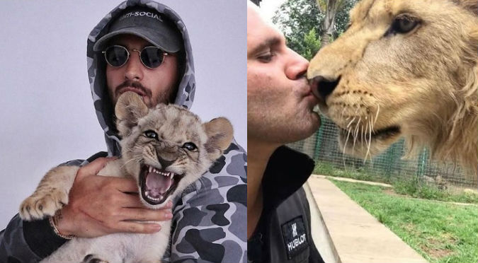 Critican a Maluma por utilizar animales salvajes en fotografías(VIDEO)