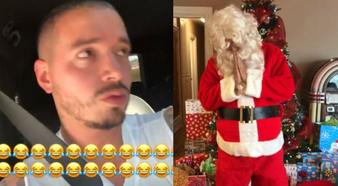 J Balvin rompe esquemas y se disfraza de Papá Noel en Navidad (VIDEO)