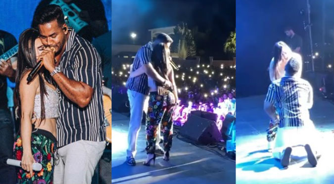 ¿Romeo Santos le robó un beso a Natti Natasha? (VIDEO)