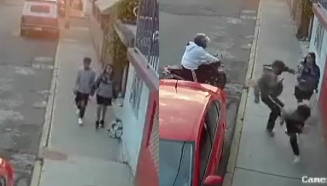 Joven se corre y deja sola a su novia en pleno asalto | VIDEO