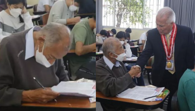 ¡Nunca es tarde! Adulto mayor de 70 años es aplaudido por buscar ingresar a la UNI